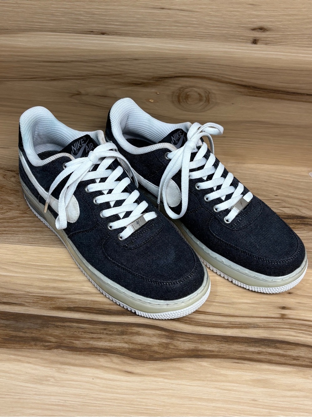 Nike Air Force 1 iD – dark gray/black denim size 9.